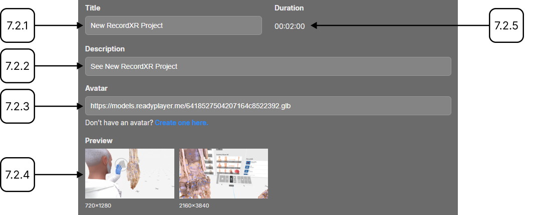 Metadata section