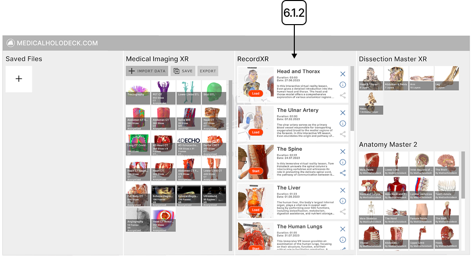 RecordXR section
