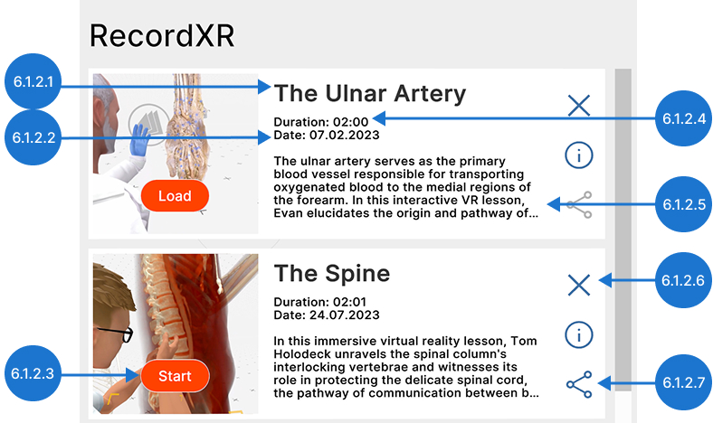 RecordXR section