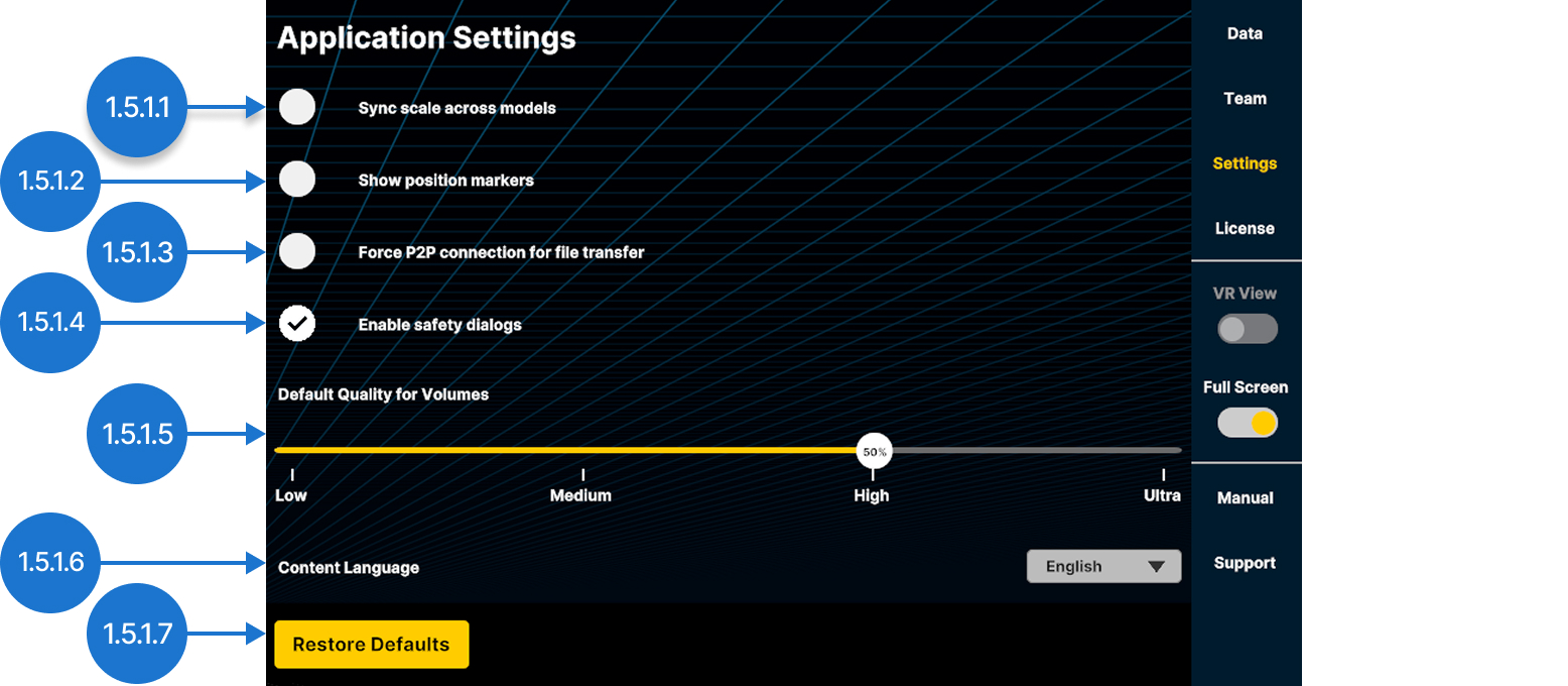 Application settings