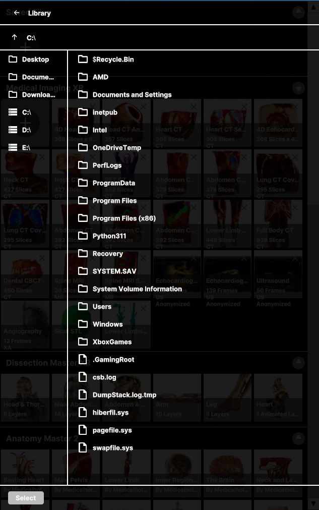Browse files to import
