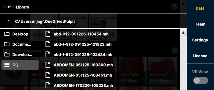 Browse files to import