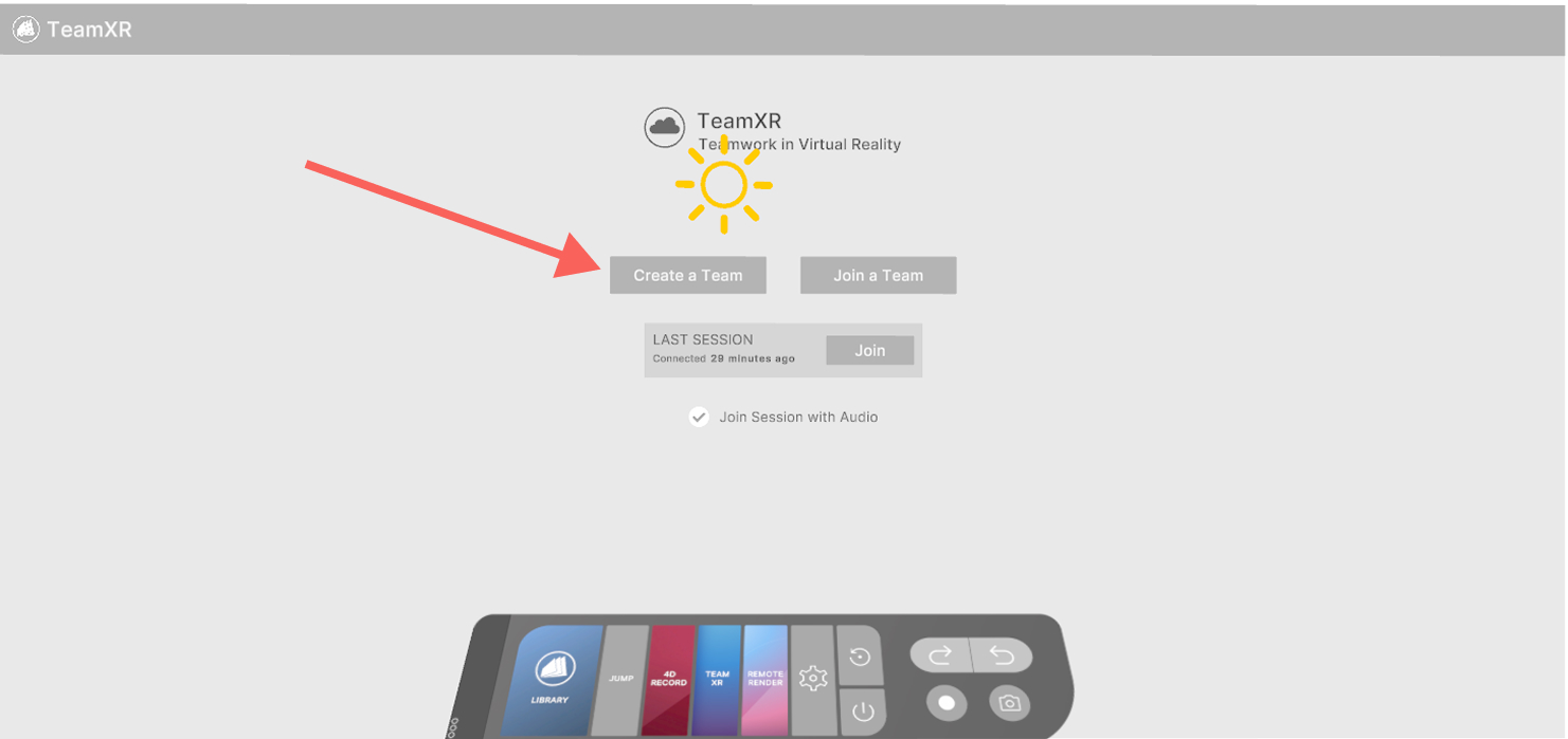Create team button