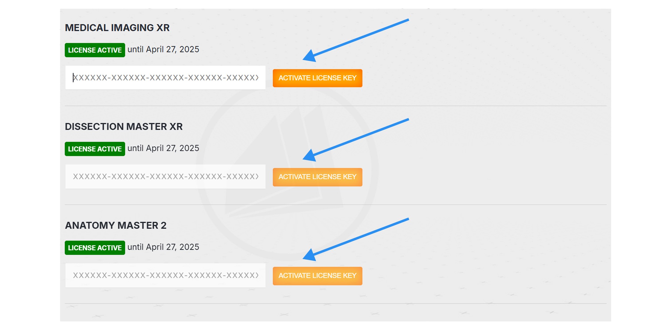Activating a license via Link